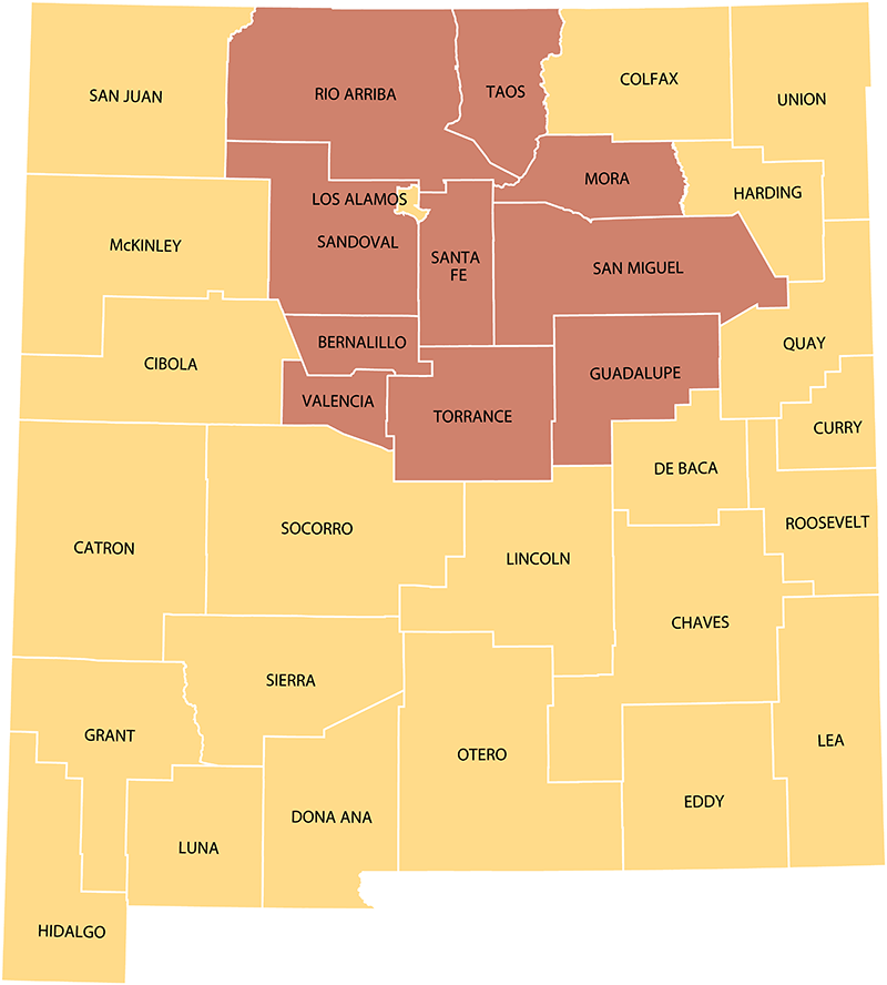 NM EOC Service Area Map NM EOC Service Area Map